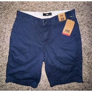 Vans Men's Chino Shorts‎ Flat Front Navy Blue NWT Size 28
